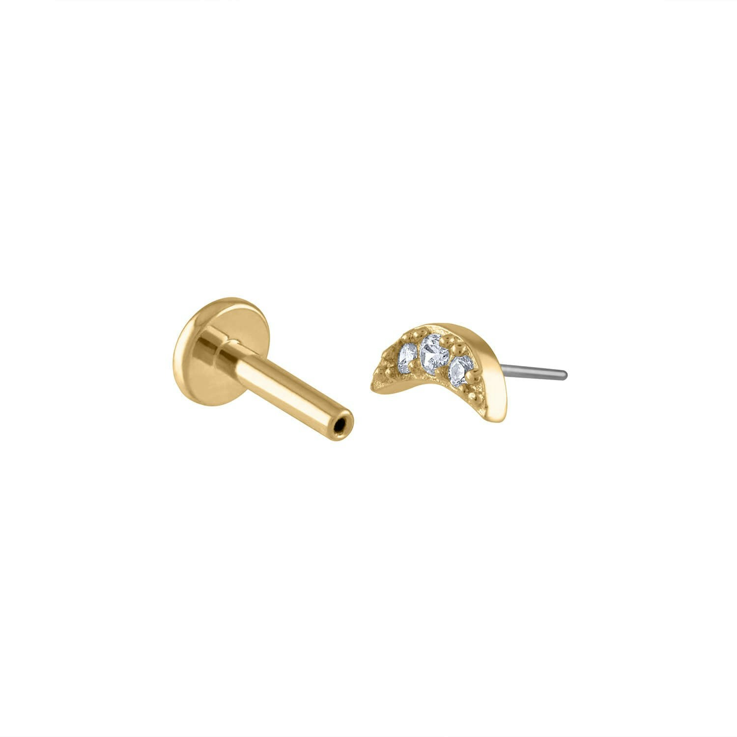 Gold Vermeil Crescent Moon Stud Earrings | Midori Jewelry Co.